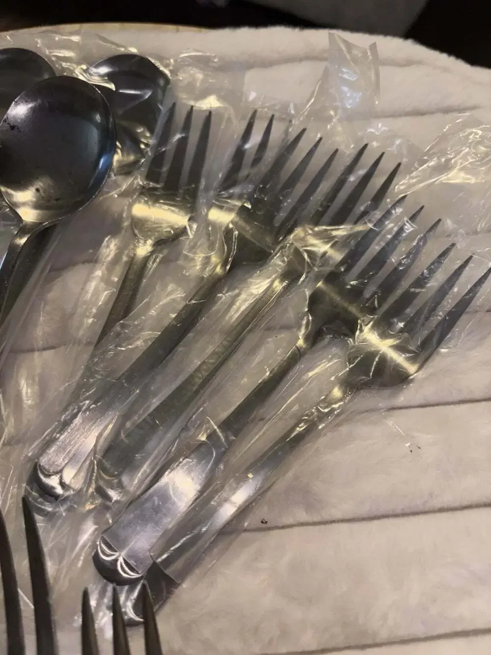 MCM Mid Century Modern Stainless Flatware Set 20pc Japan 3-Prong New Old Stock